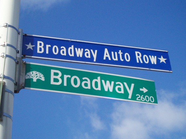 broadway auto row sign by Greenbelt Alliance